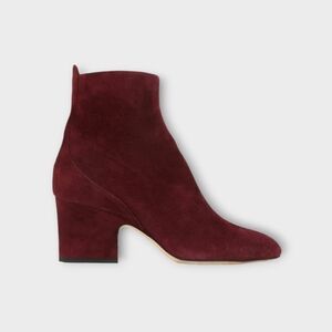 Jimmy Choo Burgundy Suede Heeled Ankle Boots Size 38